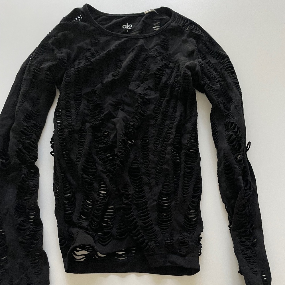 ALO Black Long Sleeve with Holes